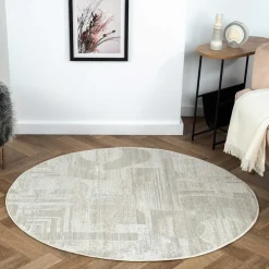 120 cm runder Teppich gemustert - Anika^Wohnen