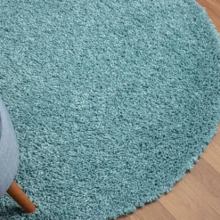 150 cm Runder Teppich in Hellblau - Chiyom^Wohnen Discount