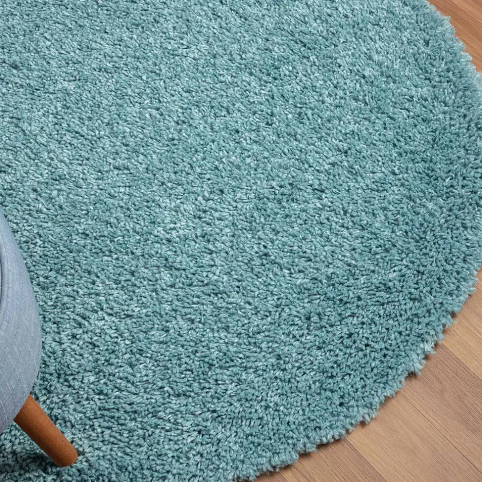 150 cm Runder Teppich in Hellblau - Chiyom^Wohnen Discount