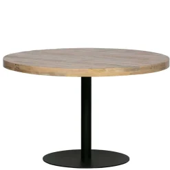 120 cm runder Tisch aus Mango Holz White Wash - Trois^Wohnen New