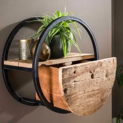 50 cm rundes Hängeregal mit einer Schublade - Malte^Wohnen