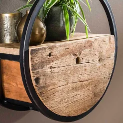 50 cm rundes Hängeregal mit einer Schublade - Malte^Wohnen