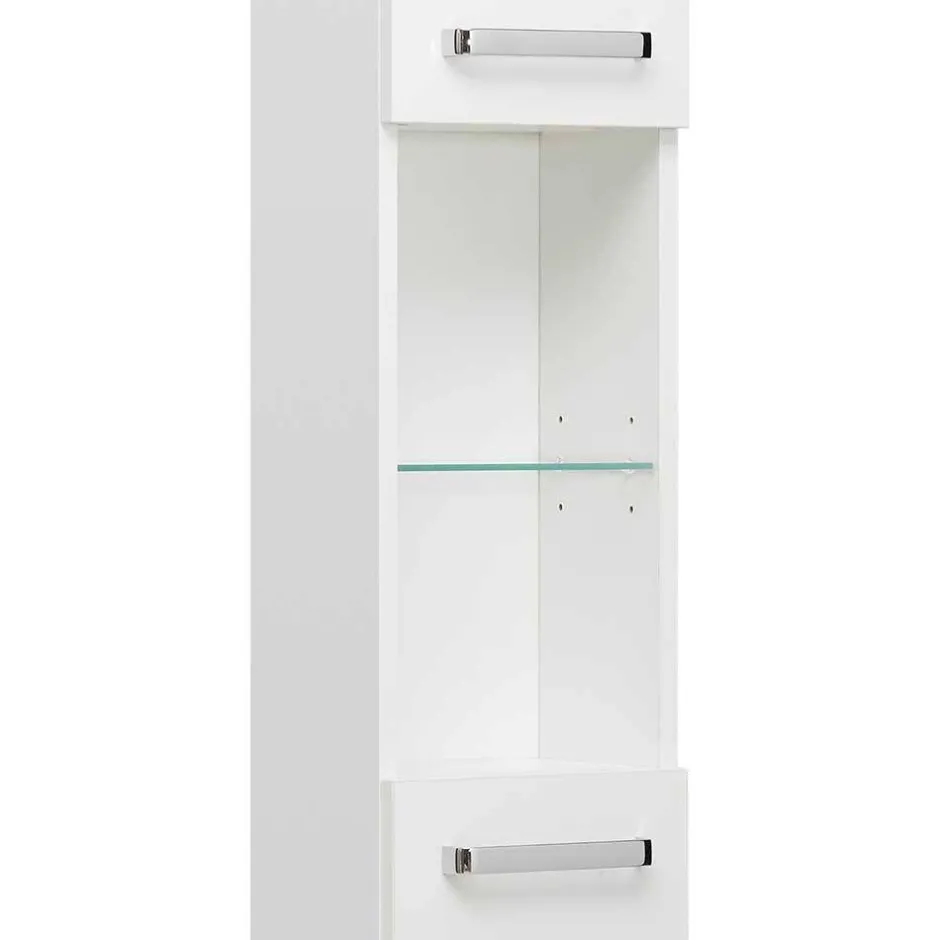 Wohnen 20 cm tiefer Bad-Hochschrank in Weiß - Ardin