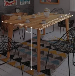 80 cm tiefer Kernbuche Esstisch geölt - Junola^Wohnen Best