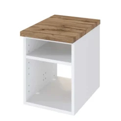 Wohnen 47 cm tiefes Badregal in Weiß & Wildeiche - Enwicos