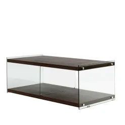 120 cm TV Element in Nussbaum & Transparent - Tomima^Wohnen Sale
