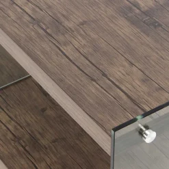 120 cm TV Element in Nussbaum & Transparent - Tomima^Wohnen Sale