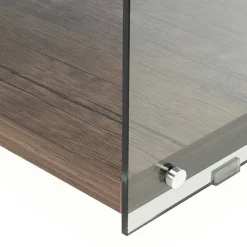 120 cm TV Element in Nussbaum & Transparent - Tomima^Wohnen Sale