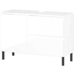 Wohnen 80 cm Waschbeckenschrank in Weiß Hochglanz - Loeesa