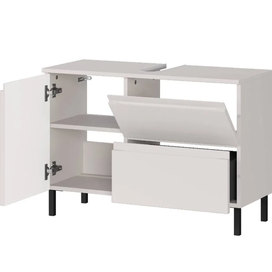 Wohnen 80 cm Waschbeckenschrank in Hellgrau - Dadra