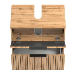 Wohnen 60 cm Waschplatz & Unterschrank Set - Crystoga (dreiteilig)