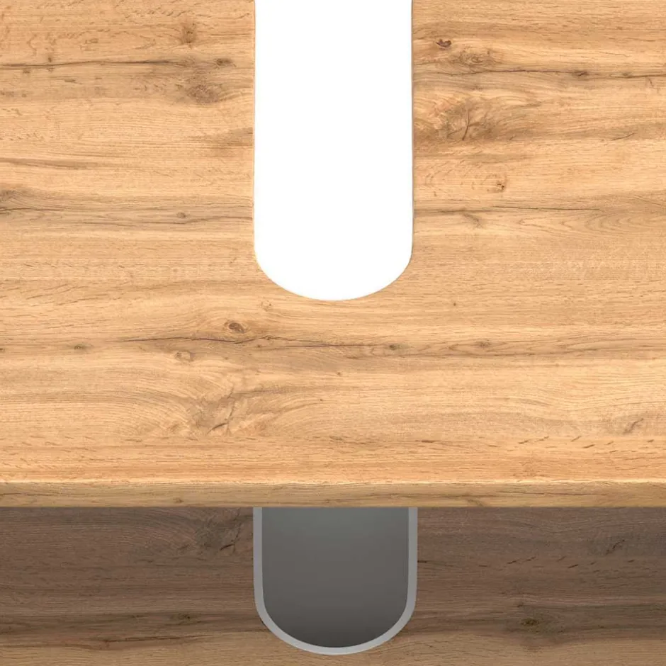 Wohnen 60 cm Waschplatz & Unterschrank Set - Crystoga (dreiteilig)