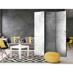 Wohnen 3 Elemente Paravent Sichtschutz Betonwand - Gremas