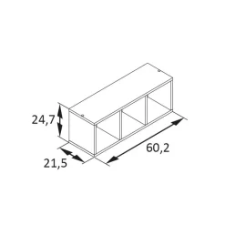 Wohnen 3 Fächer Badregal in Petrol Blau - Matrera