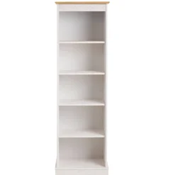 5 Fächer Regal in Weiß und Kiefer Honig - Zentra^Wohnen Outlet