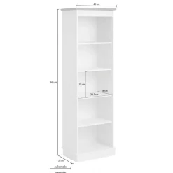 5 Fächer Regal in Weiß und Kiefer Honig - Zentra^Wohnen Outlet