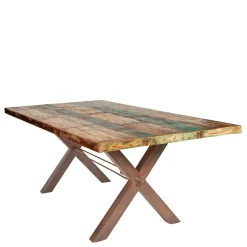 Wohnen 5 Größen Shabby Esstisch aus buntem Altholz - Velanzia