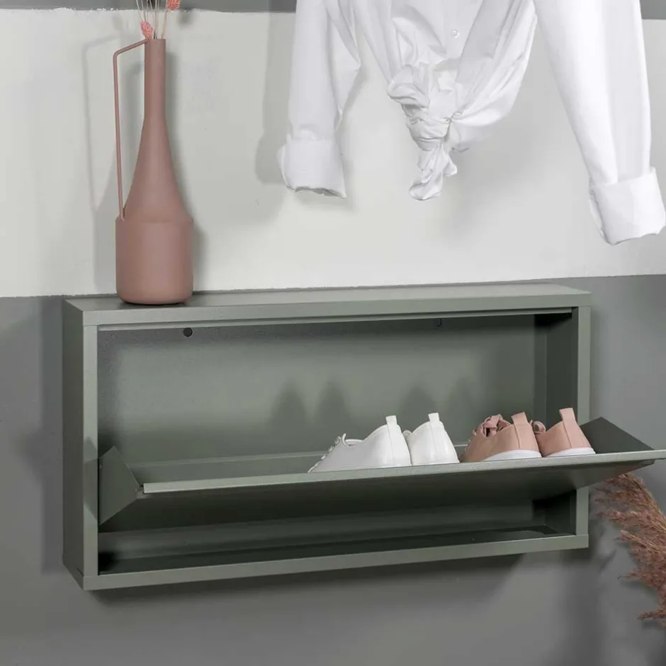 1 Klappen Schuhschrank in Graugrün - Brisco^Wohnen Sale