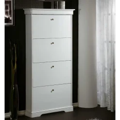 4 Klappen Schuhschrank in Weiß - Zarinas^Wohnen Best