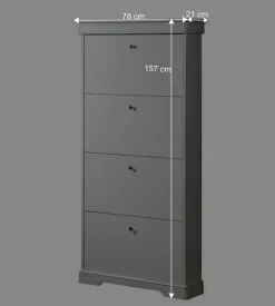 4 Klappen Schuhschrank in Weiß - Zarinas^Wohnen Best