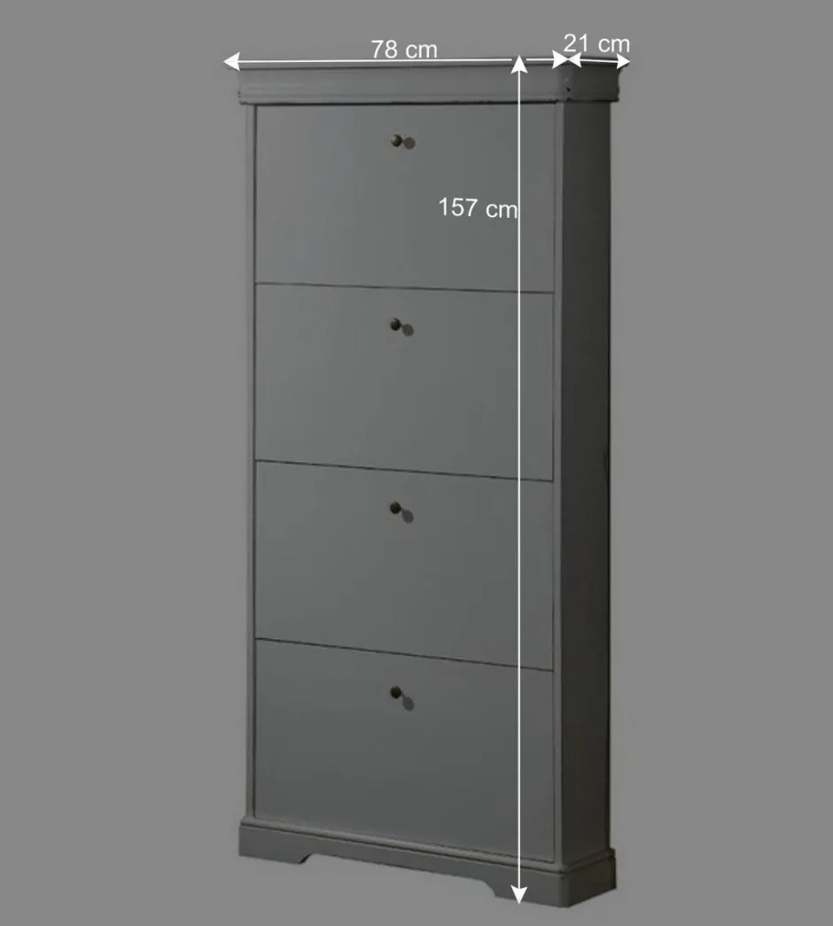 4 Klappen Schuhschrank in Weiß - Zarinas^Wohnen Best