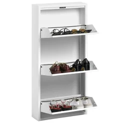 3 Klappen Stahl Schuhkipper in Weiß - Zaisa^Wohnen Clearance