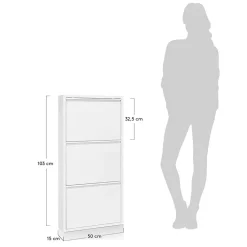 3 Klappen Stahl Schuhkipper in Weiß - Zaisa^Wohnen Clearance