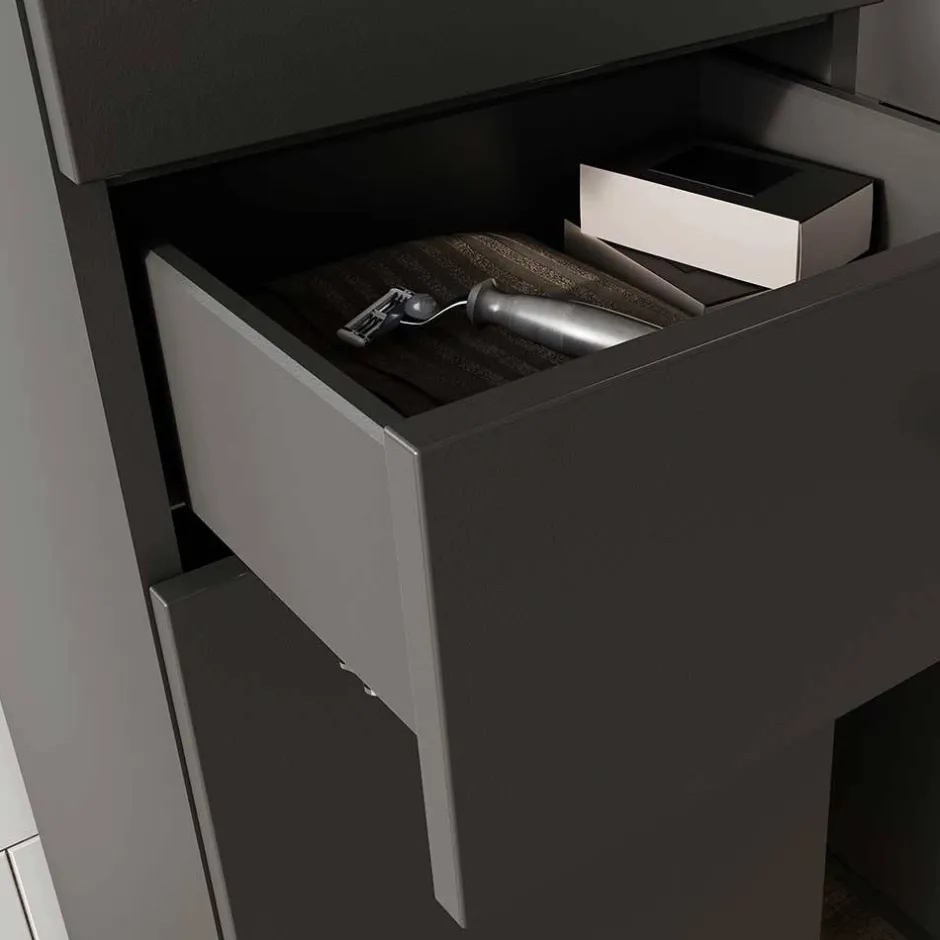 1,90 m Bad Hochschrank in Dunkelgrau - Lucrino^Wohnen Outlet