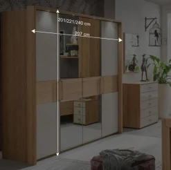 Wohnen 2 Meter Kleiderschrank mit vier Türen - Emdsiva II