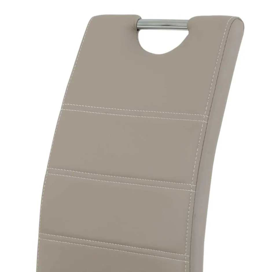 Wohnen 2 oder 4 Essstühle in Kunstleder Beige - Banda (Set)