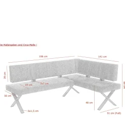 Wohnen 3 Personen Eckbank in Anthrazit - Pricenta