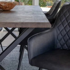 Wohnen 6 Personen Essplatz mit Designtisch - Zenya (siebenteilig)