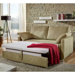 Wohnen 2 Personen Funktionssofa in Beige - Victoria