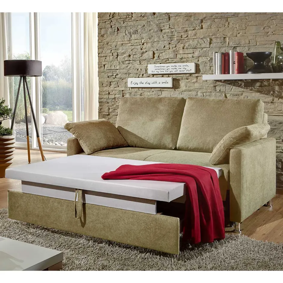 Wohnen 2 Personen Funktionssofa in Beige - Victoria