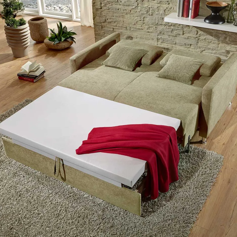 Wohnen 2 Personen Funktionssofa in Beige - Victoria