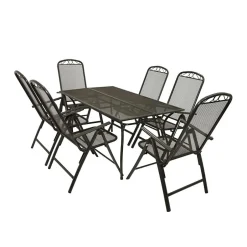 Wohnen 6 Personen Gartengruppe aus Streckmetall - Tessina (siebenteilig)