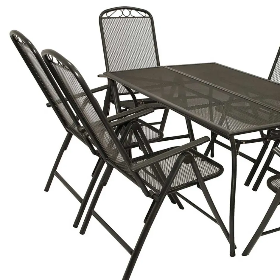 Wohnen 6 Personen Gartengruppe aus Streckmetall - Tessina (siebenteilig)