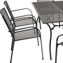 Wohnen 6 Personen Gartentischgruppe Set - Tyago (siebenteilig)