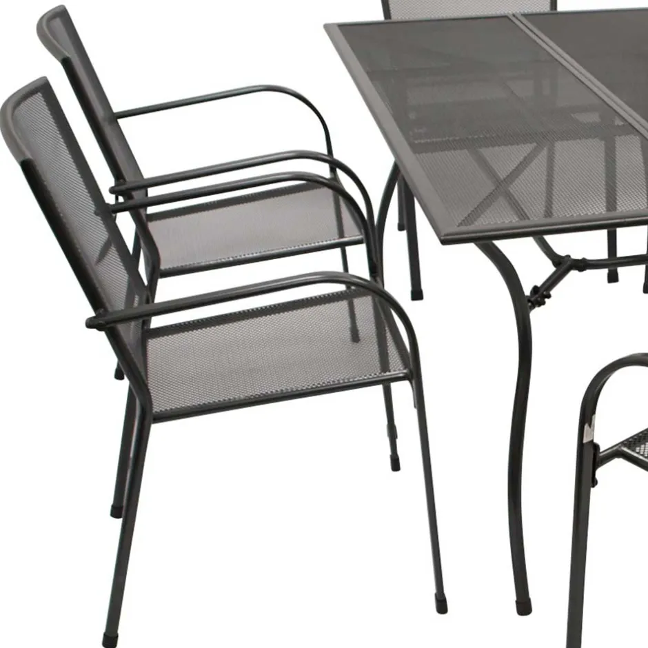 Wohnen 6 Personen Gartentischgruppe Set - Tyago (siebenteilig)