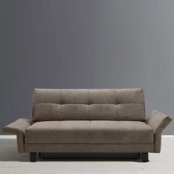 Wohnen 2 Personen Schlafcouch in Dunkelbraun - Jaxta