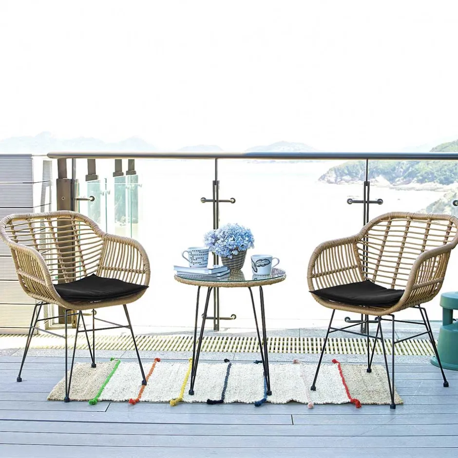 2 Personen Sitzgarnitur aus Kunstrattan - Vasteca (dreiteilig)^Wohnen Hot