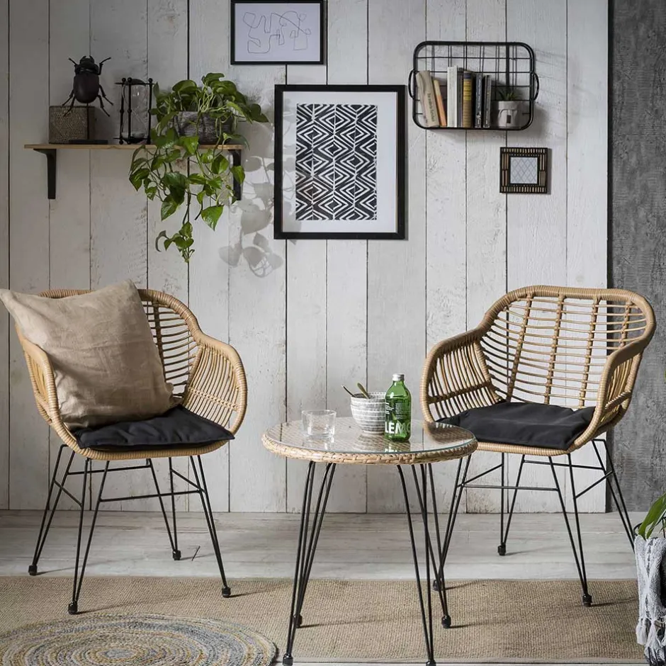 2 Personen Sitzgarnitur aus Kunstrattan - Vasteca (dreiteilig)^Wohnen Hot