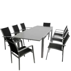 8 Personen Tischgruppe für Garten - Gestina (neunteilig)^Wohnen