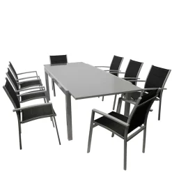 8 Personen Tischgruppe für Garten - Gestina (neunteilig)^Wohnen