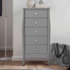5 Schubladen Hochkommode in Grau lackiert - Resivia^Wohnen