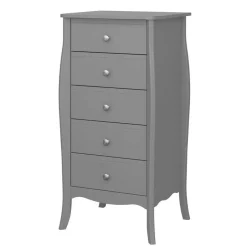 5 Schubladen Hochkommode in Grau lackiert - Resivia^Wohnen