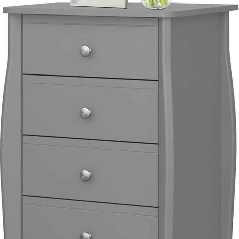 5 Schubladen Hochkommode in Grau lackiert - Resivia^Wohnen