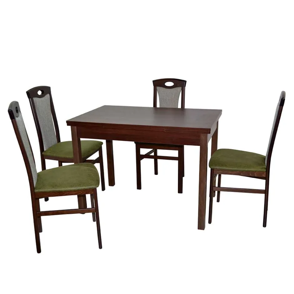 4 Stühle mit Tisch in Nussbaum - Sutra (fünfteilig)^Wohnen Online