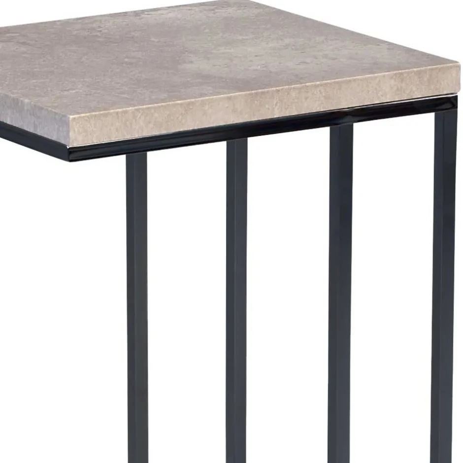 Wohnen Ablagetisch mit Beton Dekor Symatra & offenem Bügelgestell Schwarz