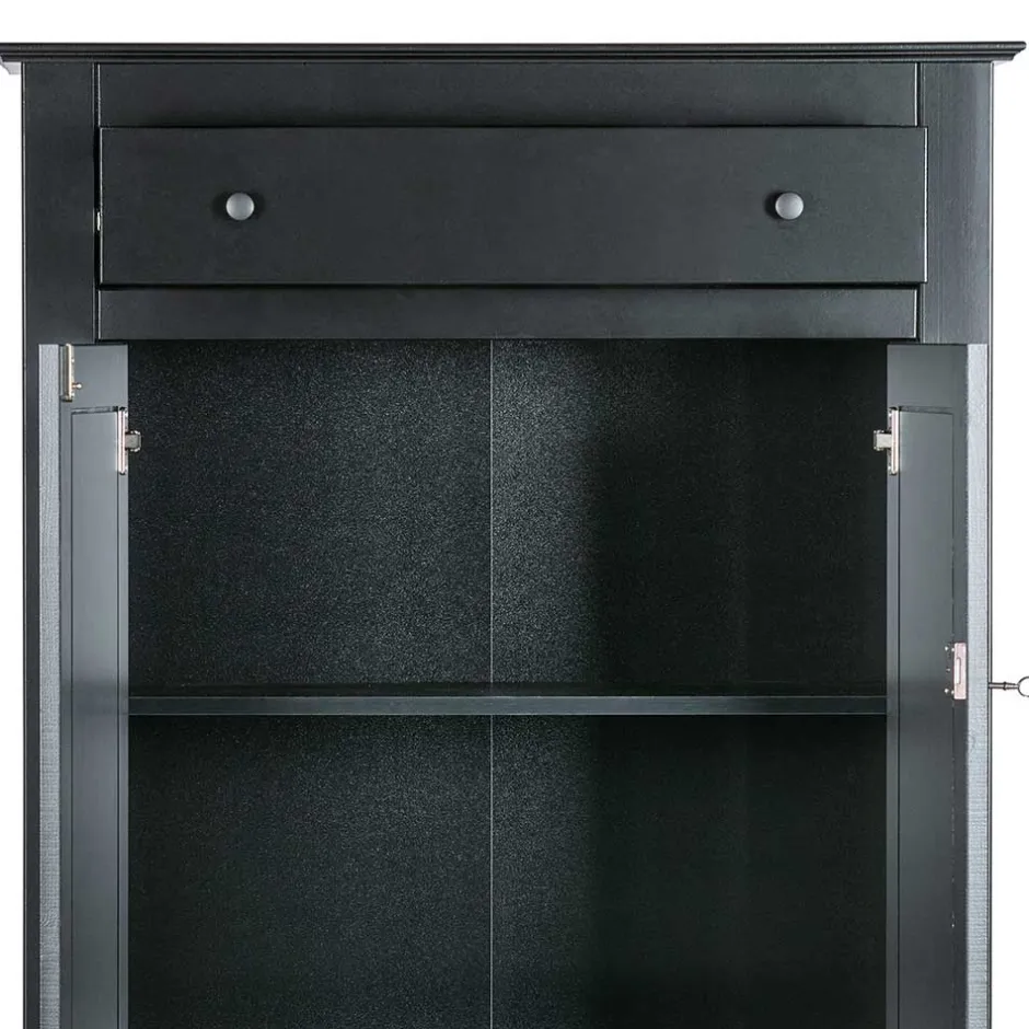 Abschließbare Vertiko Kommode in Schwarz - Wins^Wohnen